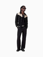 AllSaints Black Endleton Bomber Jacket - Image 5 of 9