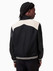 AllSaints Black Endleton Bomber Jacket - Image 8 of 9