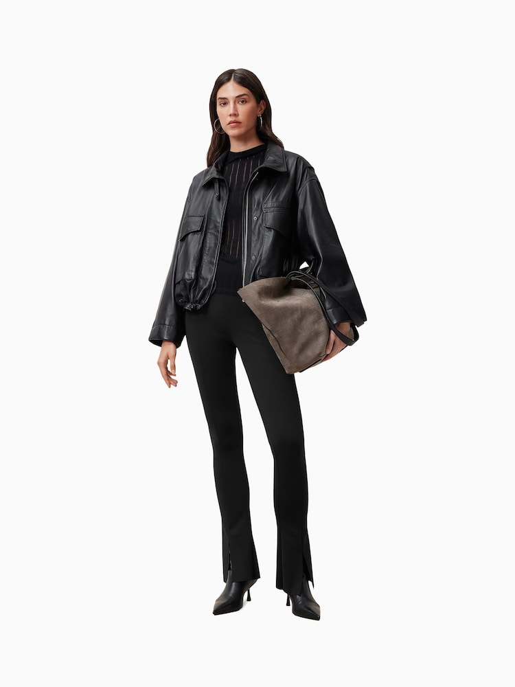 AllSaints Black Ryla Trousers - Image 1 of 6