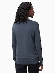 AllSaints Pitched Blue Mode Merino Crew Jumper - Image 4 of 6