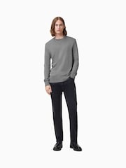 AllSaints Fossil Grey Mode Merino Crew Jumper - Image 3 of 6