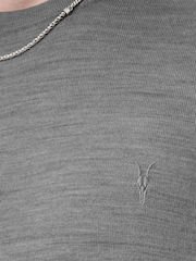 AllSaints Fossil Grey Mode Merino Crew Jumper - Image 4 of 6