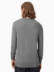 AllSaints Fossil Grey Mode Merino Crew Jumper - Image 5 of 6