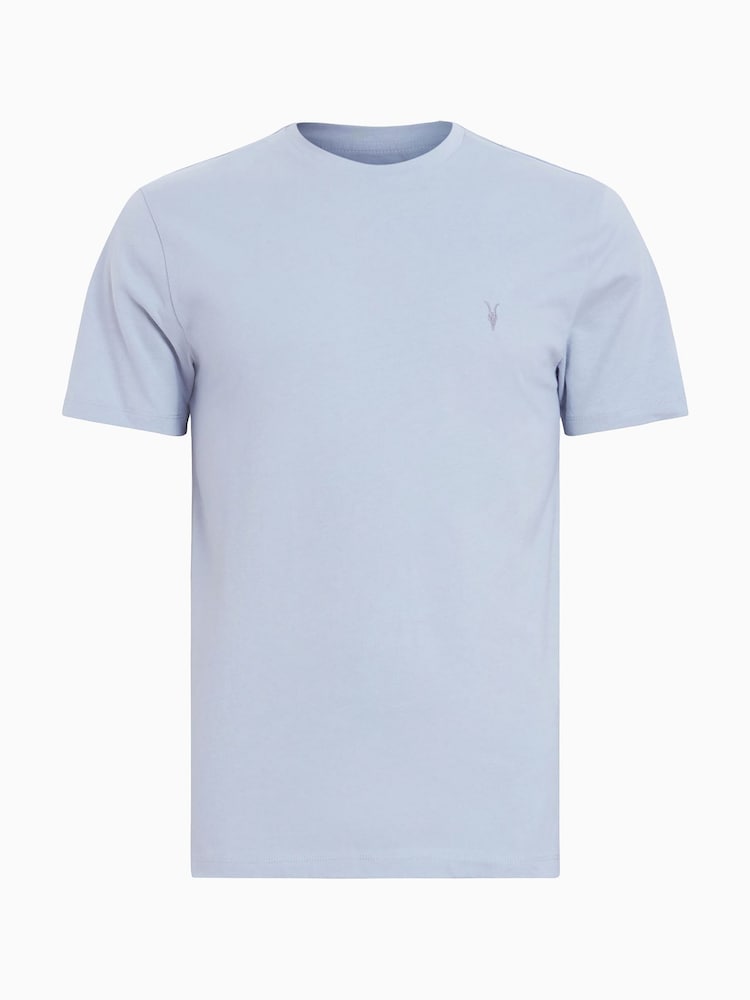 AllSaints Blue Brace Short Sleeve Crew 100% Organic Cotton Shorts - Image 5 of 5