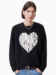 AllSaints Black Bubble Crew Jumper - Image 1 of 5