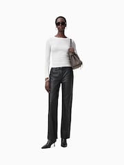 AllSaints White Bec Long Sleeve T-Shirt - Image 4 of 8