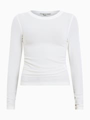 AllSaints White Bec Long Sleeve T-Shirt - Image 8 of 8