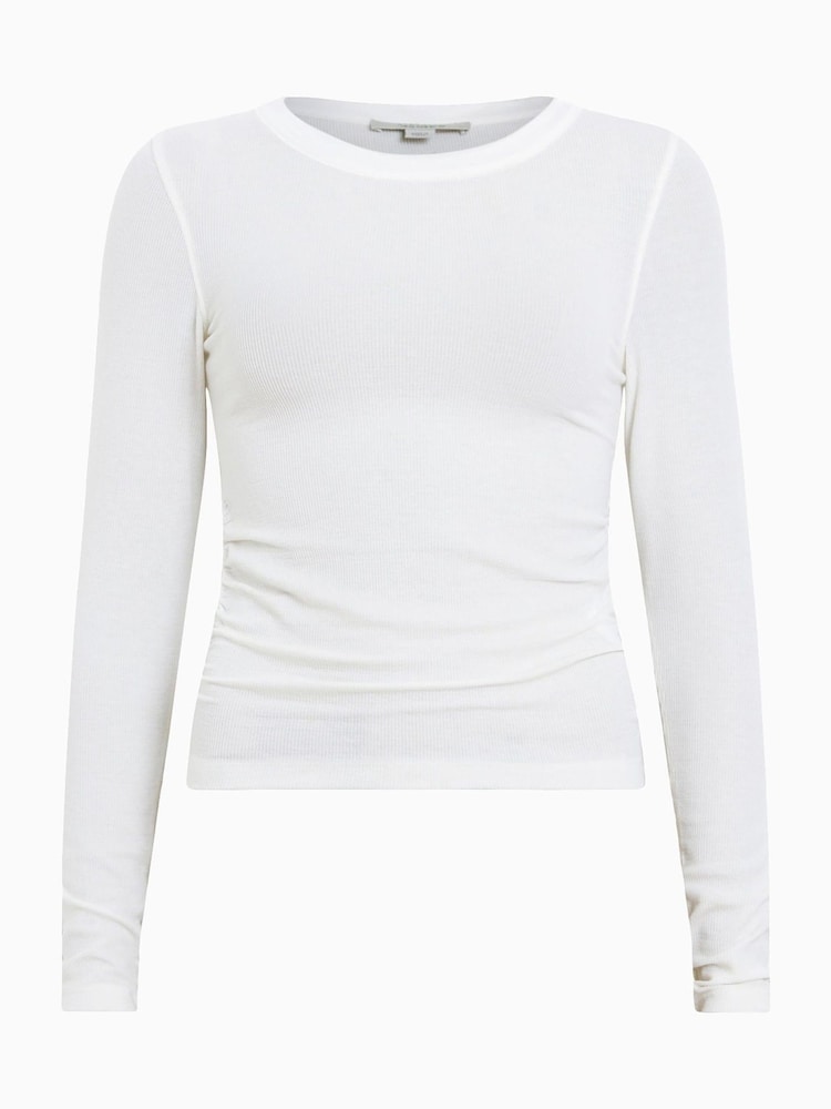 AllSaints White Bec Long Sleeve T-Shirt - Image 8 of 8