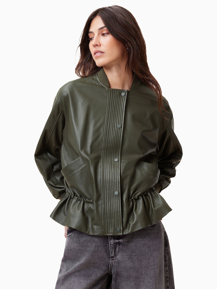 Verde - AllSaints Sofi Leather Bomber Jacket - Imagen 1 de 11 Verde - AllSaints Sofi Leather Bomber Jacket - Imagen 1 de 11