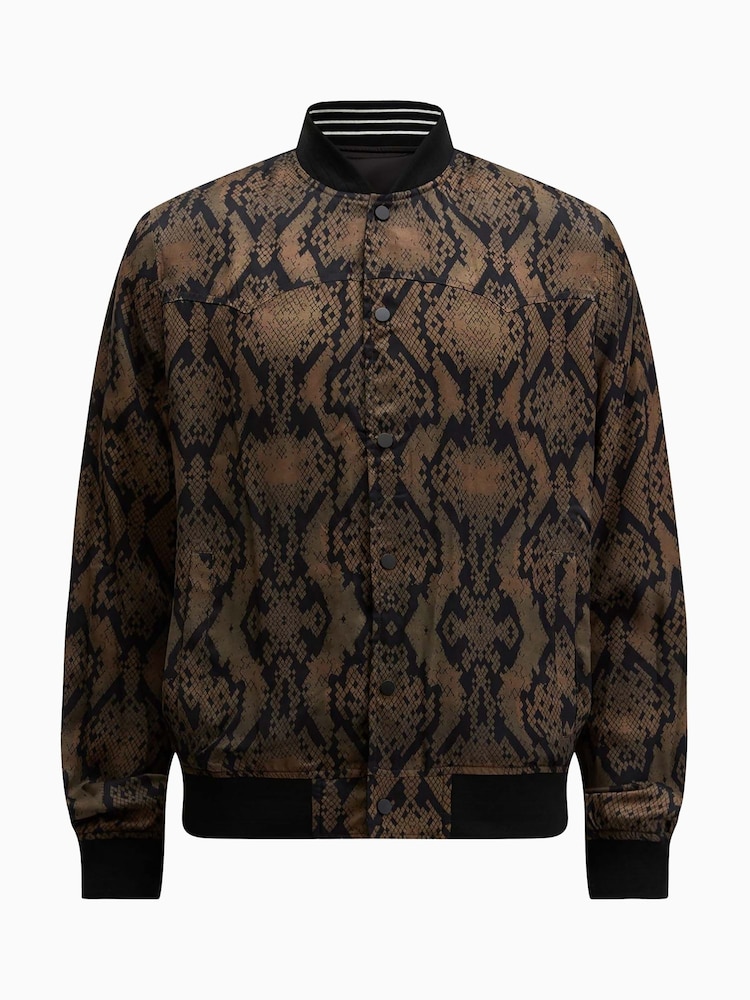 AllSaints Black Soundview Bomber Jacket - Image 8 of 8