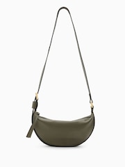 AllSaints Green Half Moon Cross-Body Bag - Image 1 of 7