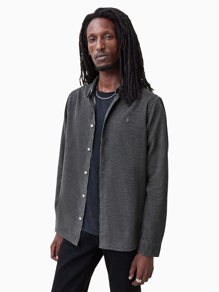AllSaints Grey Lorella Long Sleeve Shirt - Image 1 of 3