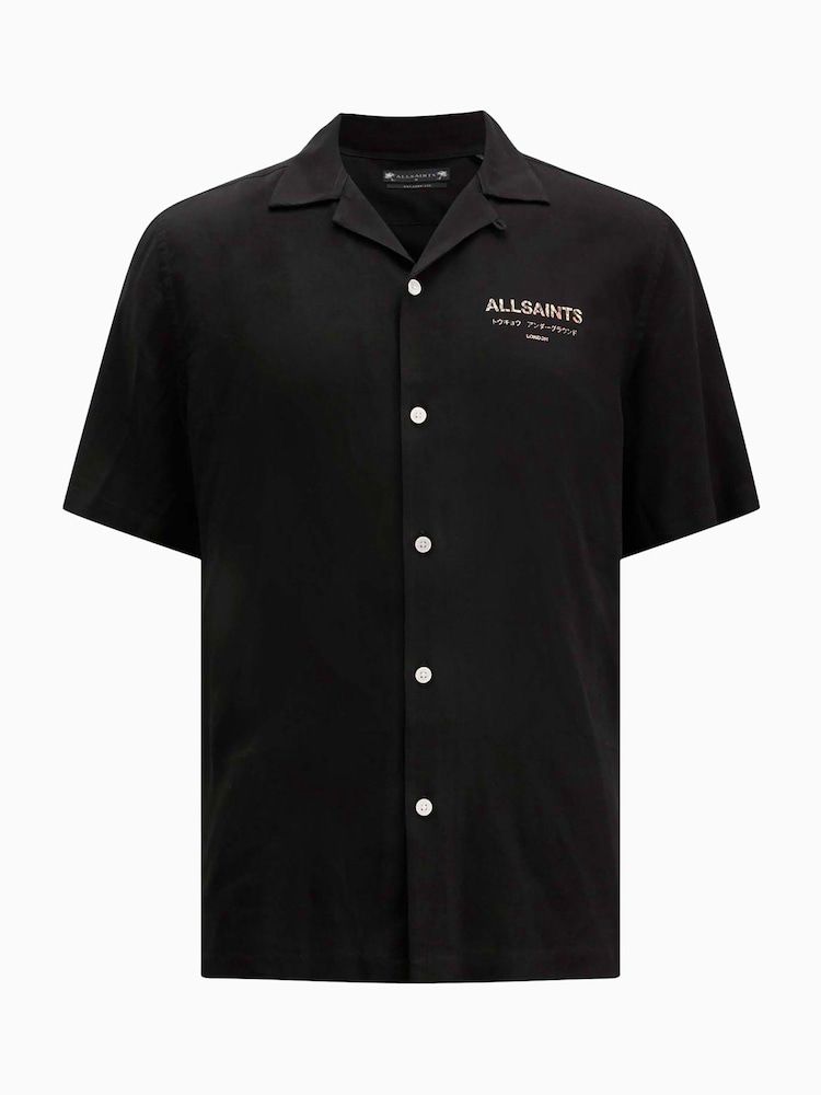 AllSaints Black Undrgndbowa Short Sleeve Shirt - Image 7 of 7