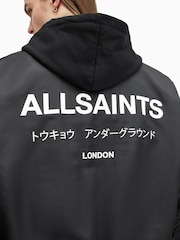 AllSaints Black Underground Bomber Jacket - Image 4 of 6