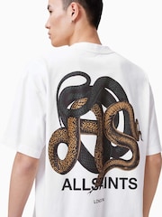 AllSaints White Reticulate Short Sleeve Crew T-Shirt - Image 2 of 7