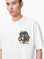 AllSaints White Reticulate Short Sleeve Crew T-Shirt - Image 4 of 7