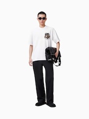 AllSaints White Reticulate Short Sleeve Crew T-Shirt - Image 5 of 7