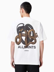 AllSaints White Reticulate Short Sleeve Crew T-Shirt - Image 6 of 7