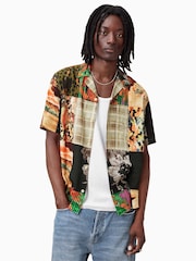 AllSaints White Patche Short Sleeve Shirt - Image 1 of 7