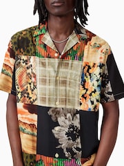 AllSaints White Patche Short Sleeve Shirt - Image 2 of 7