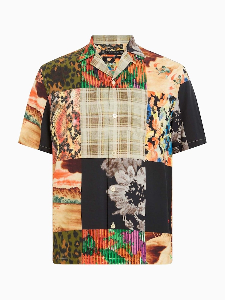 AllSaints White Patche Short Sleeve Shirt - Image 7 of 7