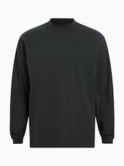 AllSaints Black Finn Long Sleeve Crew T-Shirt - Image 5 of 5