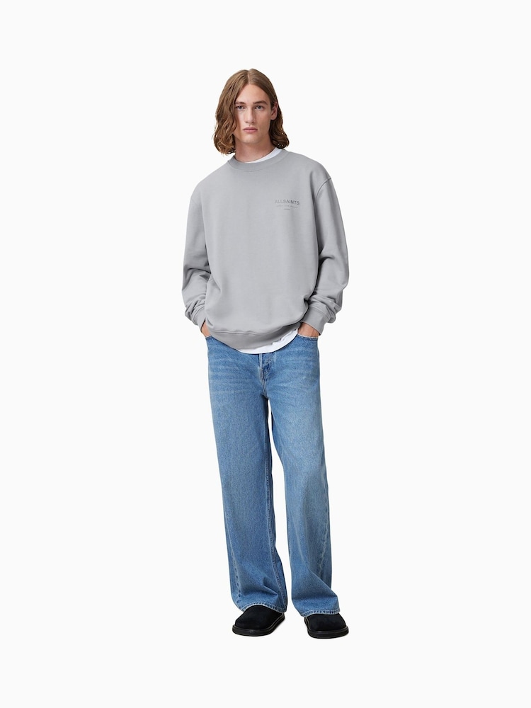 AllSaints Grey Underground Crew Jumper - Image 3 of 6