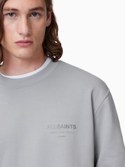 AllSaints Grey Underground Crew Jumper - Image 4 of 6