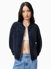 AllSaints Blue Rebel Zip Cardigan - Image 1 of 7