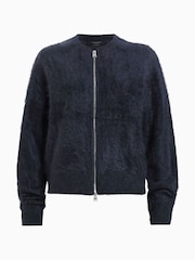 AllSaints Blue Rebel Zip Cardigan - Image 7 of 7