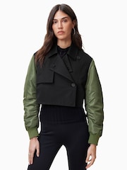 AllSaints Green Penni Trench Jacket - Image 4 of 6
