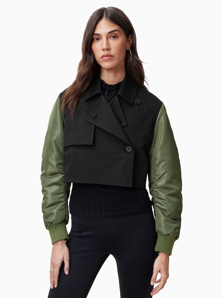 AllSaints Green Penni Trench Jacket - Image 4 of 6