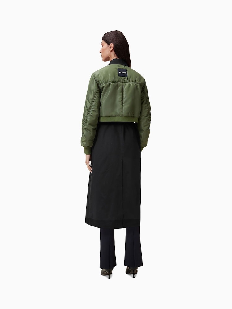 AllSaints Green Penni Trench Jacket - Image 5 of 6