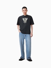 AllSaints Black Chrysalypse Short Sleeve Crew T-Shirt - Image 3 of 6