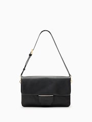 AllSaints Black Ondine Grain Shouldrer Bag - Image 1 of 7