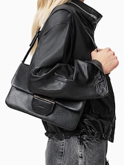 AllSaints Black Ondine Grain Shouldrer Bag - Image 2 of 7