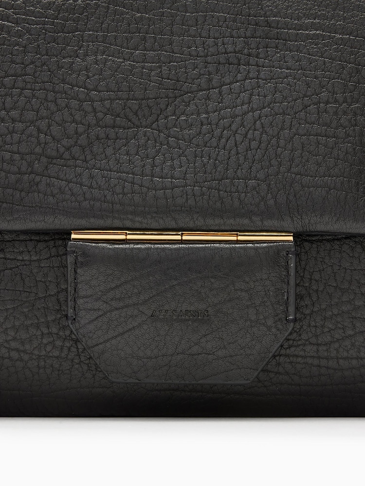 AllSaints Black Ondine Grain Shouldrer Bag - Image 6 of 7