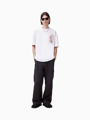 AllSaints White Breakup Short Sleeve Crew 100% Organic Cotton T-Shirt - Image 3 of 7