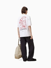 AllSaints White Breakup Short Sleeve Crew 100% Organic Cotton T-Shirt - Image 4 of 7