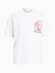 AllSaints White Breakup Short Sleeve Crew 100% Organic Cotton T-Shirt - Image 7 of 7