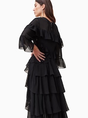 AllSaints Black Nat Ruffle Dress - Image 4 of 7