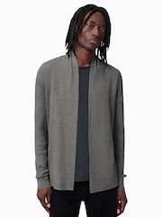 siva - Allsaints Mode Merino Open Car pletena jopa - Slika 1 iz 6