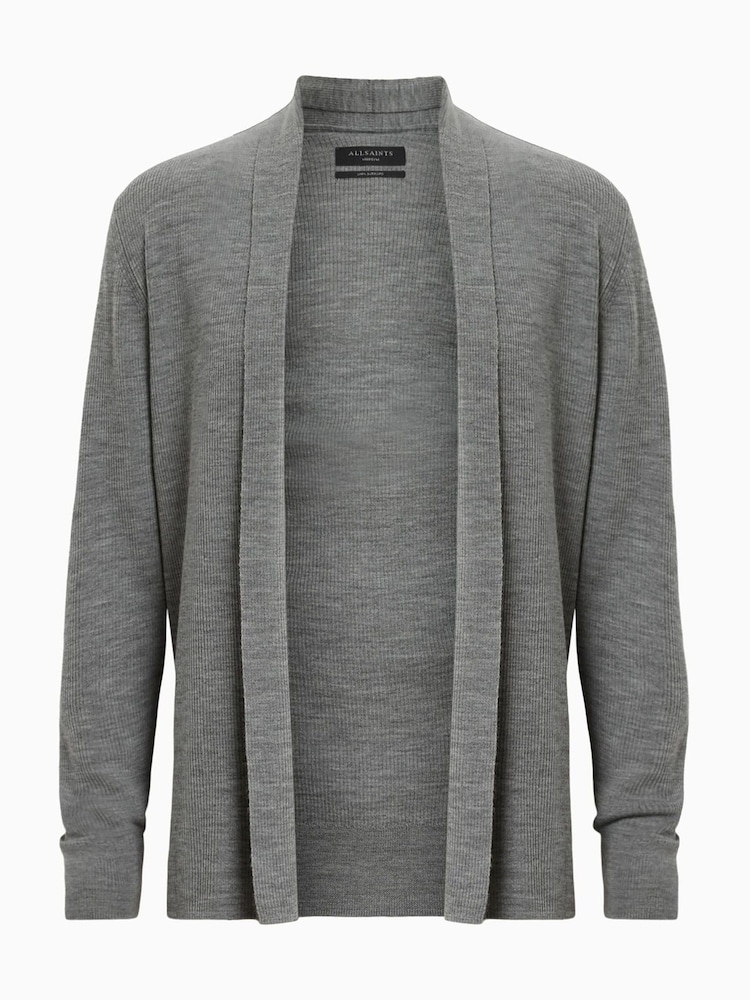 siva - Allsaints Mode Merino Open Car pletena jopa - Slika 6 iz 6