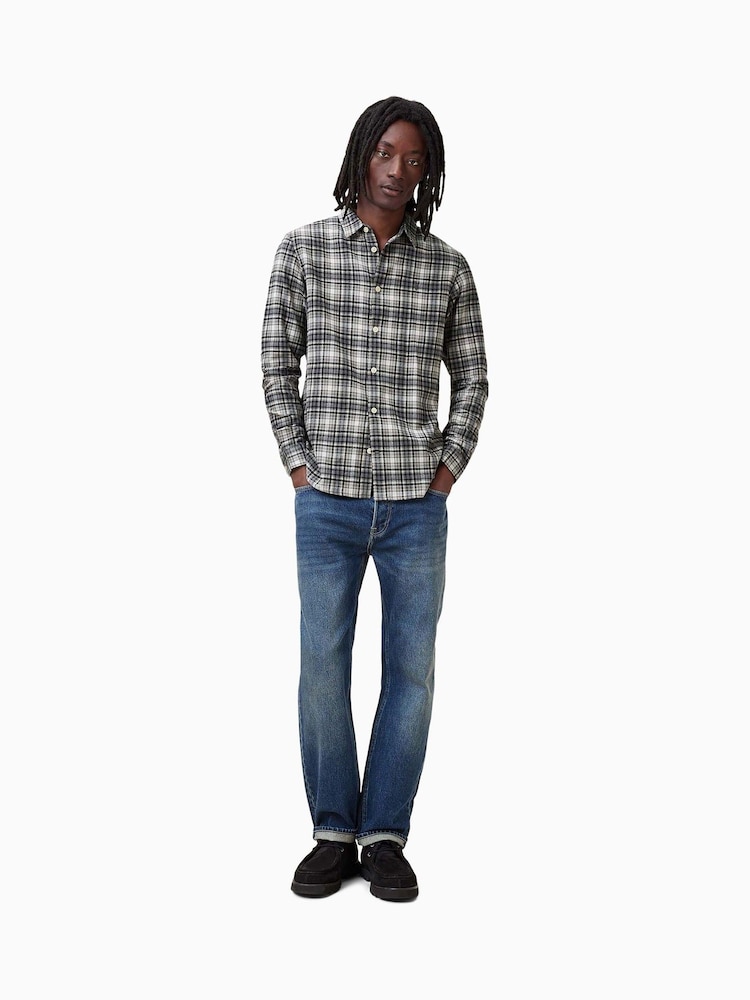 AllSaints Grey Gratton Long Sleeve Shirt - Image 2 of 7