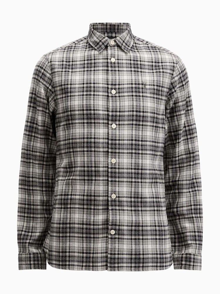 AllSaints Grey Gratton Long Sleeve Shirt - Image 7 of 7