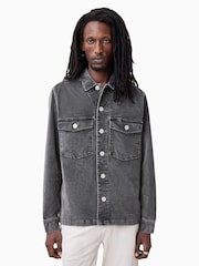 AllSaints Grey Harrier Long Sleeve Shirt - Image 3 of 8