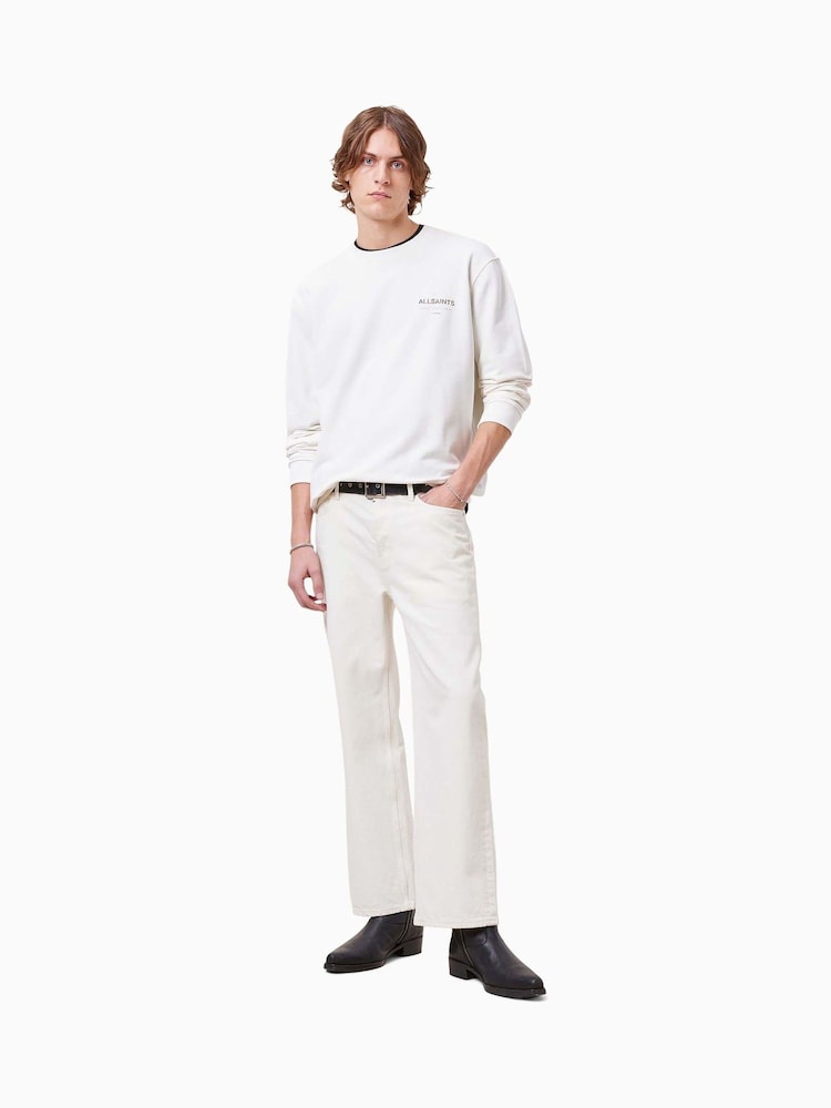 AllSaints White Underground Crew Jumper - Image 3 of 8