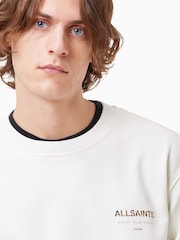 AllSaints White Underground Crew Jumper - Image 4 of 8
