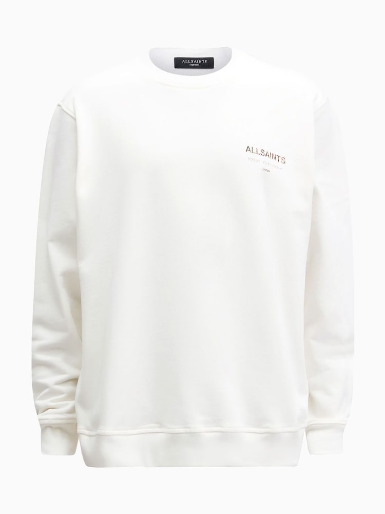 AllSaints White Underground Crew Jumper - Image 5 of 8