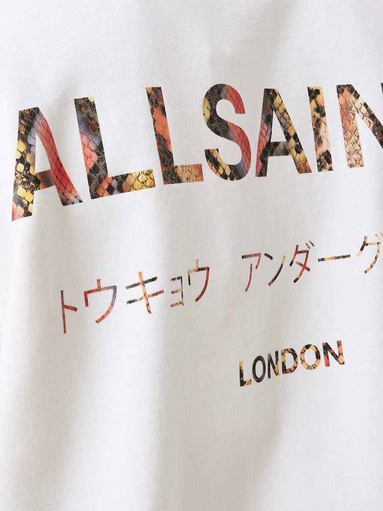 AllSaints White Underground Crew Jumper - Image 6 of 8